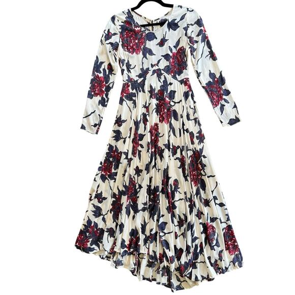 Free People First Kiss Maxi Dress Blue Red White Boho Size XS - Picture 2 of 10